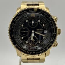 【Exc+5】SEIKO 7T62-0EB0 Flightmaster 42mm Pilot Chronograph Fast Shipping