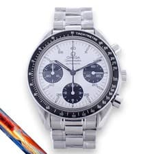 Omega Speedmaster 3510.21 Men's Automatic Watch SS White Black Dial 39mm
