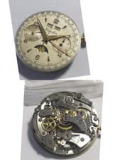 40s GANDER LANDERON 186 TRIPLE CALENDAR/MOON PHASE WATCH MOVEMENT WATCHES x PARTS