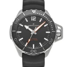 HAMILTON Khaki Navy Open Water Automatic H77455330 Black Dial 41mm Mens #W2923