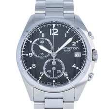 HAMILTON Khaki Aviation Pilot Pioneer H76512133 H765121 Black Dial 41mm SS Stain