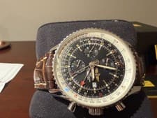 Breitling Navitimer World Stainless Steel Black Dial 46mm Automatic Mens A24322