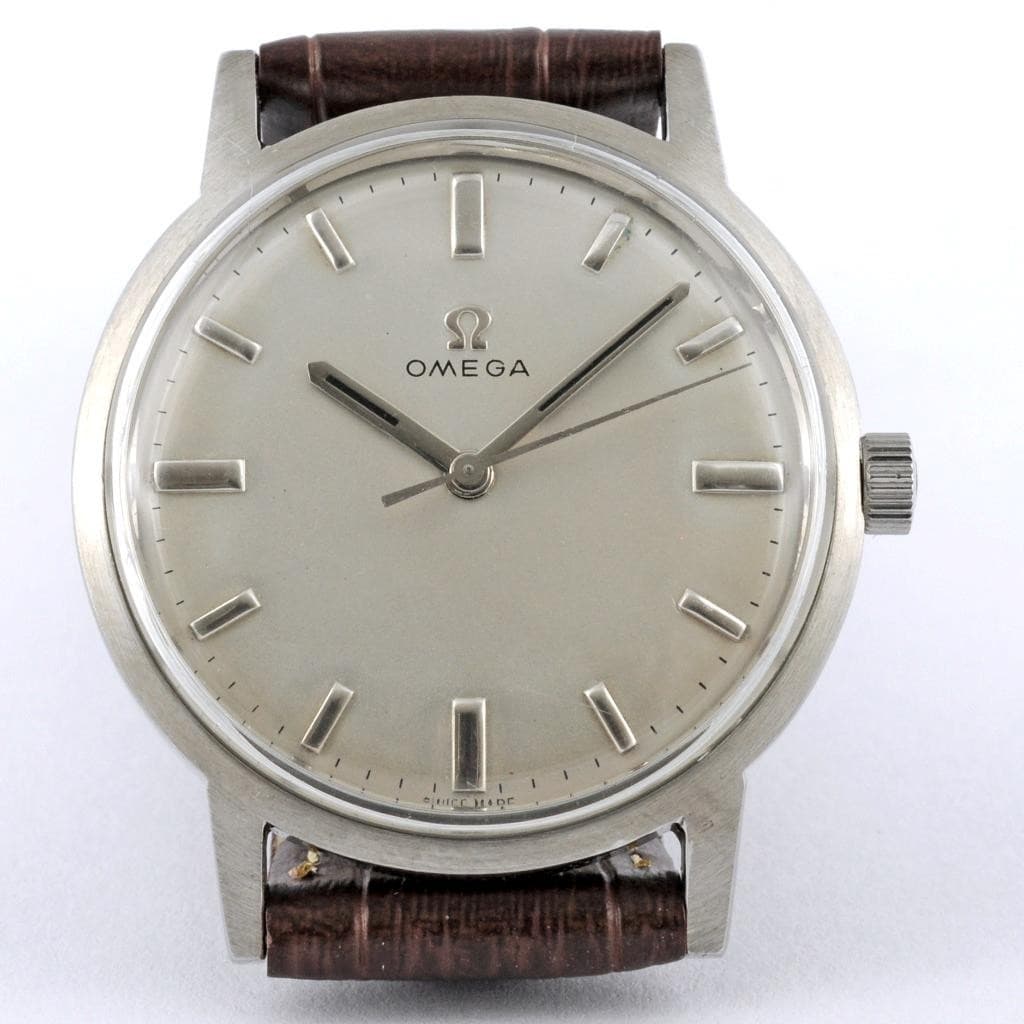 FINE VINTAGE OMEGA GENEVE 135.070 MANUAL WIND STEEL SWISS MADE 34MM DRESS WATCH