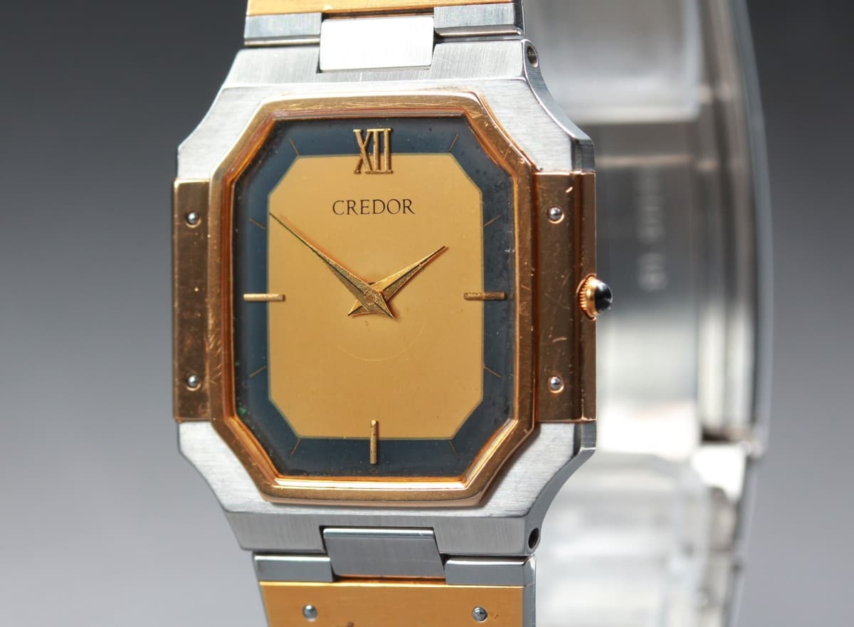 Vintage 1985 Exc+5 Seiko Credor 9570-5210 Gold 18K 14K Two Tone Qz Men's Watch