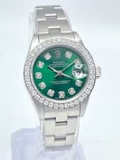 Rolex Datejust 26mm 69190 Green Diamond Dial & Diamond Bezel Oyster Box