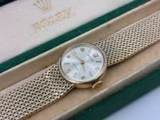 Vintage 9k 9ct Solid Gold ROLEX Precision Ladies Bracelet Cocktail Watch + Box