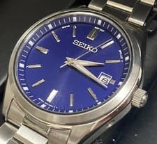 SEIKO Selection SBTM321 Blue Silver Solar Atomic Radio Men's Watch w/Box
