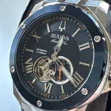 Bulova Men's Marine Star Automatic Silver Stainless Steel Watch 44 MM 98A302