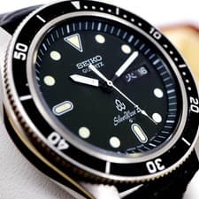 Working SEIKO SilverWave Z rotating bezel men's watch. new leather strap