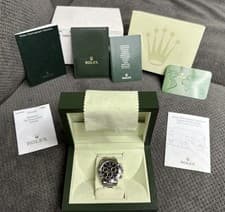 MINT 2007 Full Set Rolex Daytona 116520 Black Steel Cosmograph Chromalight Watch