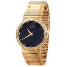 Piaget Vintage 18k Yellow Gold Quartz Black Ladies Watch 7632 G 1