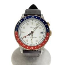 Import duty included for US buyers  Timex Quartz Watch Leather White Brown Analo