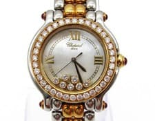 Chopard Happy Sport Quartz 33mm Steel & 18k Gold 7 Diamond Ladies Watch 27/8237
