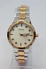 96R175 BULOVA DIAMOND TWO TONE WATCH FOR WOMEN MB5-186