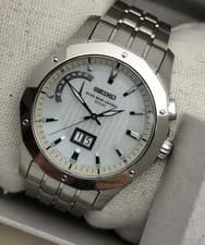 Seiko Brightz Radio Solar Titanium 8B43 White Dial Lightweight Watch Working