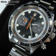 Auth Tudor Heritage Chronograph 70330N Date Stainless Steel 42MM Men Automatic