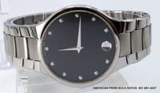 Movado 20.1.14.1092 Serio Diamond Marker Museum Black Quartz 38mm Men's Watch
