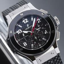 Hublot Big Bang 44mm Steel Carbon Fiber Dial Ceramic Bezel Rubber 301.SB.131.RX