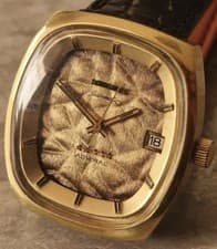 Vintage Longines Admiral Automatic 34x38mm Date Watch Rare Textured Dial 1970s