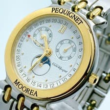 Pequignet Women Wristwatch Moorea Moonphase Genuine product Working Rare Used JP