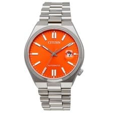 New Men's Automatic Orange Dial Watch NJ0151-53Z Steel Bracelet Japan
