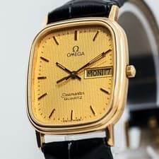 OH Serviced *NEAR MINT* Vintage 1984 OMEGA Seamaster Cal.1435 Qz Gold 29mm Men's