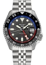 Seiko 5 Sports SKX GMT Automatic Gray Dial Stainless Steel Men's Watch SSK019