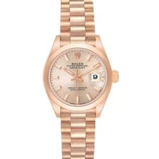 Rolex President 28 Rose Gold Pink Dial Ladies Watch 279165
