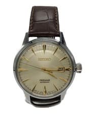 Seiko Presage Automatic Dress Watch SARY109 Gold Dial Leather Brown Strap