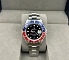Rolex GMT Master II Pepsi 16710 40mm Black Dial Red Blue Bezel Stainless Steel