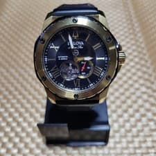 Bulova Marine Master Automatic Wristwatch Black Gold Dial No Accessories