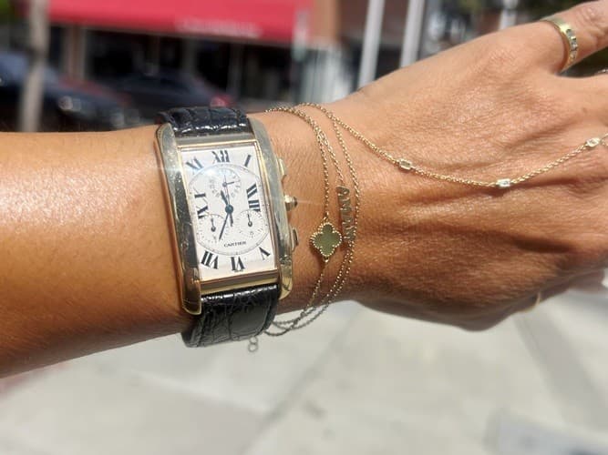 Cartier Tank Americaine' 18K Yellow Gold White Dial Watch 1730