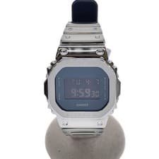 CASIO quartz watch G-SHOCK analog stainless steel BLK WHT SS