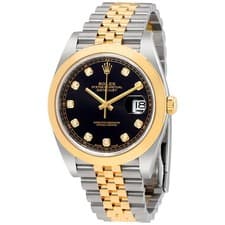 Rolex Datejust 41 Black Diamond Dial Steel and 18K Yellow Gold Jubilee Men's