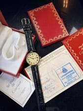 Cartier Vendome Lady Watch Must De Cartier Vermeil Gold Vintage 30mm Box Papers