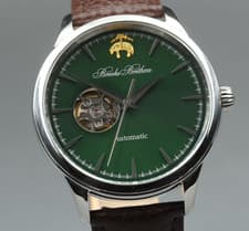 [N MINT] Brooks Brothers NH38-0010 Automatic Green Dial Open Heart Men's Watch