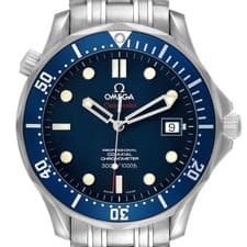 Omega Seamaster Diver 300M Steel Blue Dial Mens Watch 2220.80.00 Card