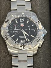 TAG HEUER AQUARACER WAF111Z Alarm Black 38.5/40mm Quartz Steel Men's Watch