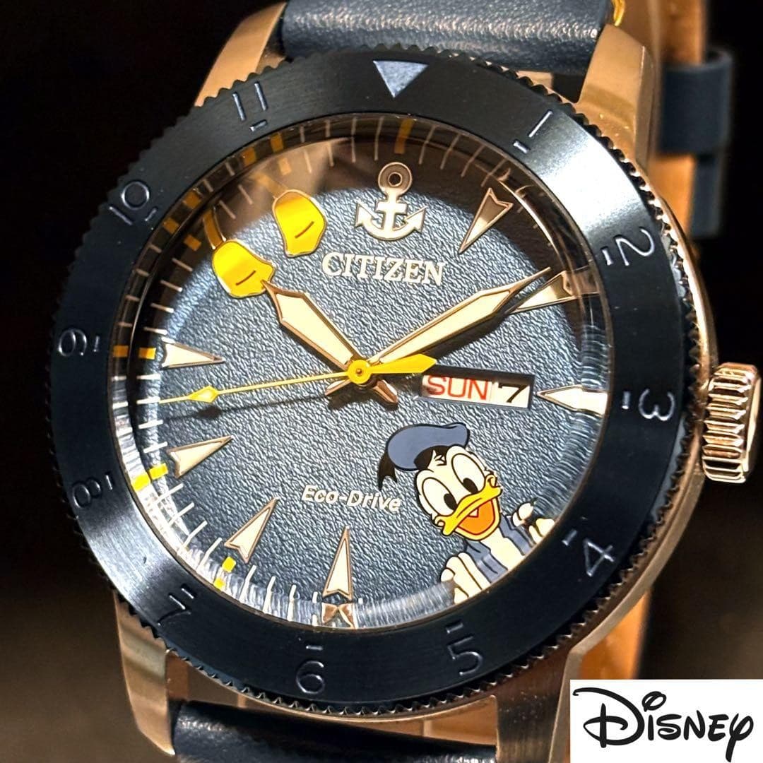 CITIZEN Disney Donald Duck Eco-Drive Men's Watch Blue 44mm 100M Box Refurbished