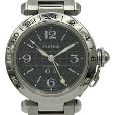 Cartier Pasha C Meridian GMT W31049M7 Black Automatic Ladies Watch Used