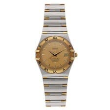 OMEGA 1302.10 Constellation Gold Dial YG SS Automatic Men's Watch Accessary Auth