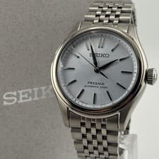 Seiko Presage SARX129 White Watch Excellent Condition Box and Manual