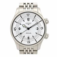 LONGINES WATCH LEGEND DIVER L3.764.4 AUTOMATIC WHITE DIAL STAINLESS STEEL MEN'S