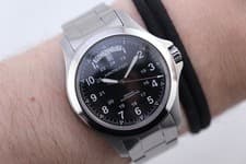 Hamilton Khaki Field King 40mm Black Dial Steel Men's Watch H64455133 7.6”