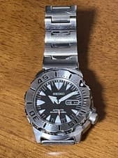 Seiko Black Monster Shark Tooth Automatic Diver Watch Used From Japan