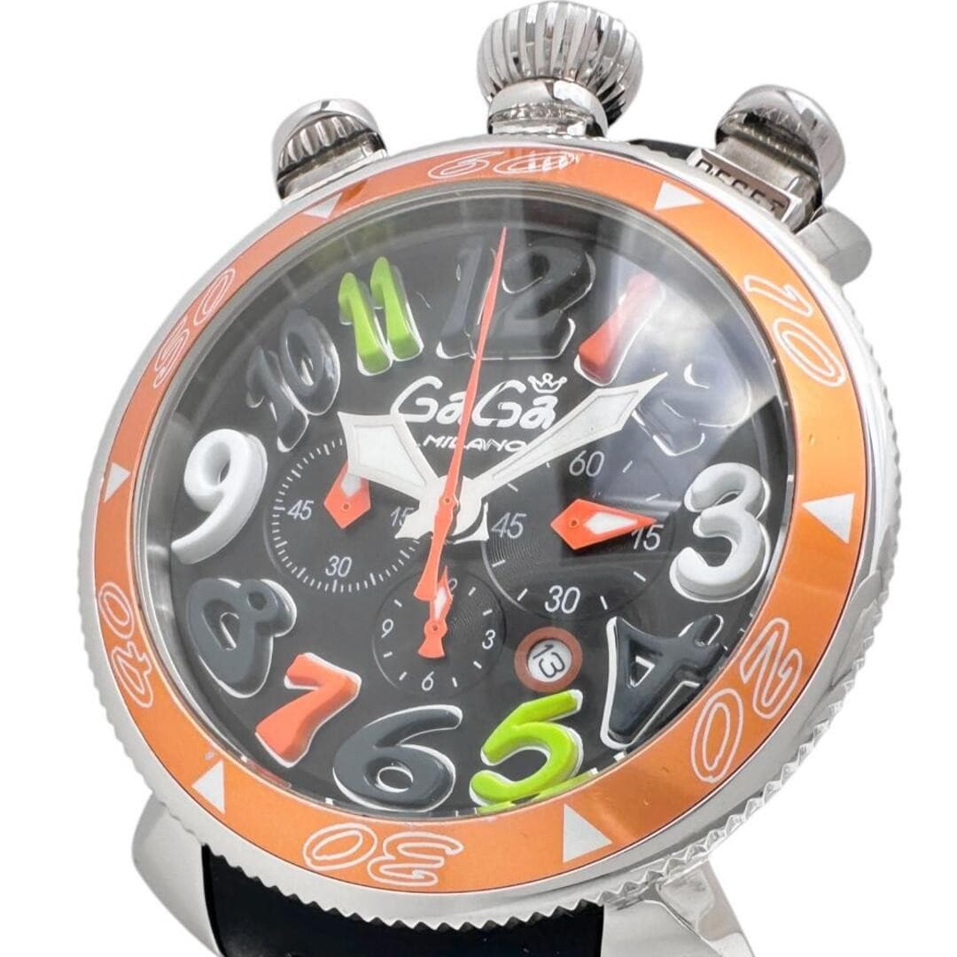 GaGa Milano Manuale 48 Limited Edition Stainless Steel Rubber Used From Japan