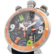 GaGa Milano Manuale 48 Limited Edition Stainless Steel Rubber Used From Japan