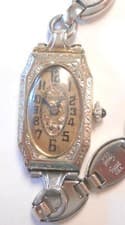 1940s Gruen Guild 14K White Gold Octagon Case Blue Crown 15J Ladies Wrist Watch