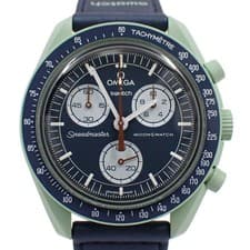 Omega Swatch Mission on Earth Quartz Men's Watch Navy Dial Used From Japan