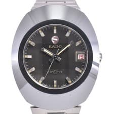 Rado DiaStar Automatic Watch 35mm Stainless Steel Black Dial Date